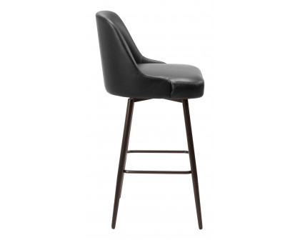 ZUO Keppel Swivel Barstool - Black/Bronze