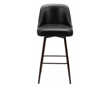 ZUO Keppel Swivel Barstool - Black/Bronze