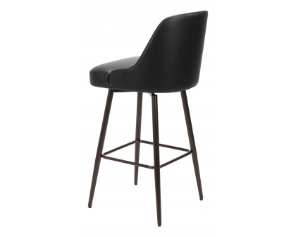 ZUO Keppel Swivel Barstool - Black/Bronze