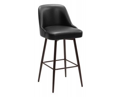 ZUO Keppel Swivel Barstool - Black/Bronze