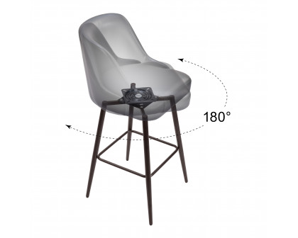 ZUO Keppel Swivel Barstool - Black/Bronze