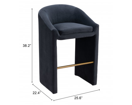 ZUO - Emas Barstool in Midnight Gray