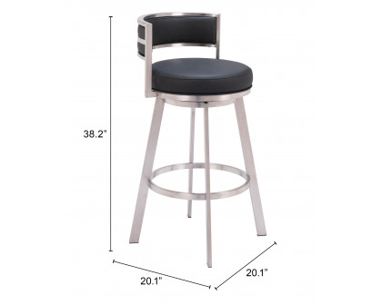 ZUO - Gimsby Swivel Barstool in Black