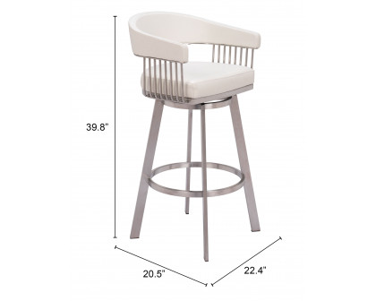 ZUO™ Bantry Swivel Barstool - White