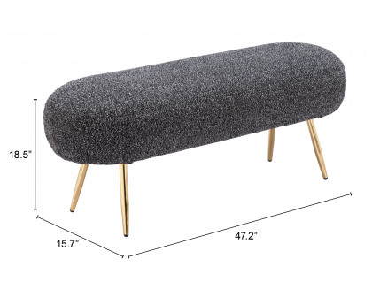 ZUO - Creek Bench in Glitter Black