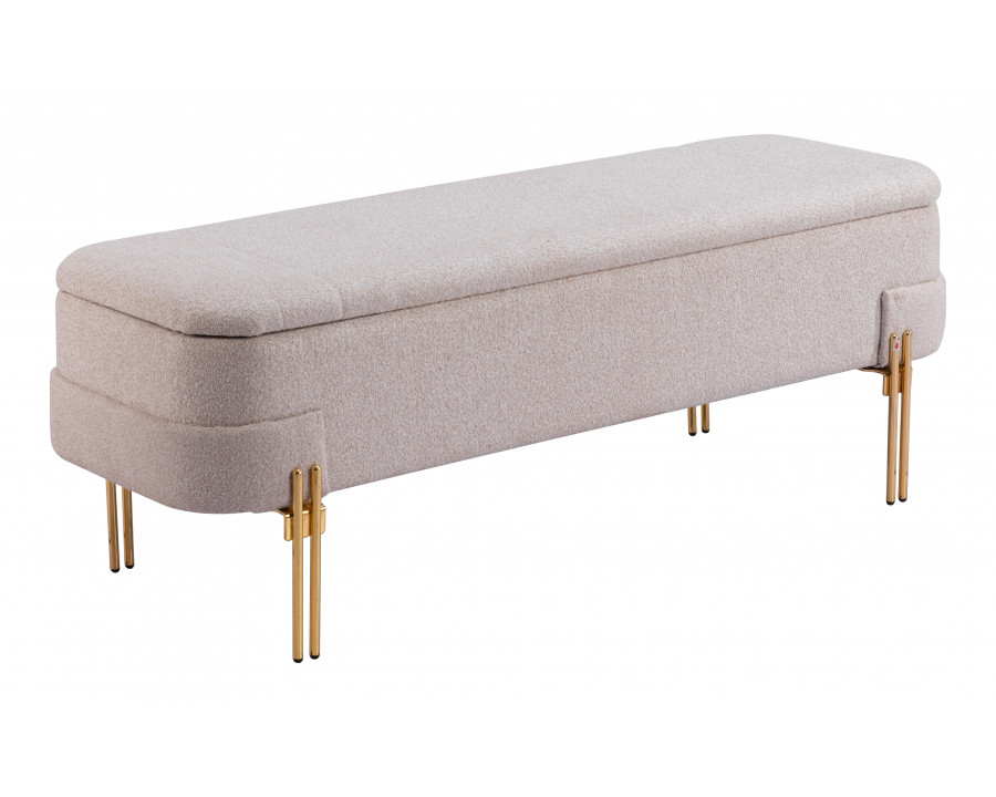 ZUO - Lebreton Storage Bench in Oatmeal Beige