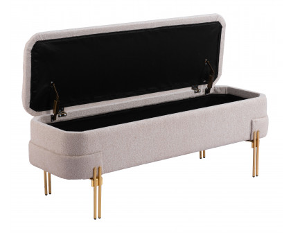 ZUO - Lebreton Storage Bench in Oatmeal Beige