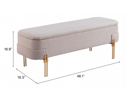 ZUO - Lebreton Storage Bench in Oatmeal Beige