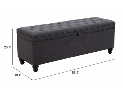 ZUO - Halifax Storage Bench in Gravel Gray