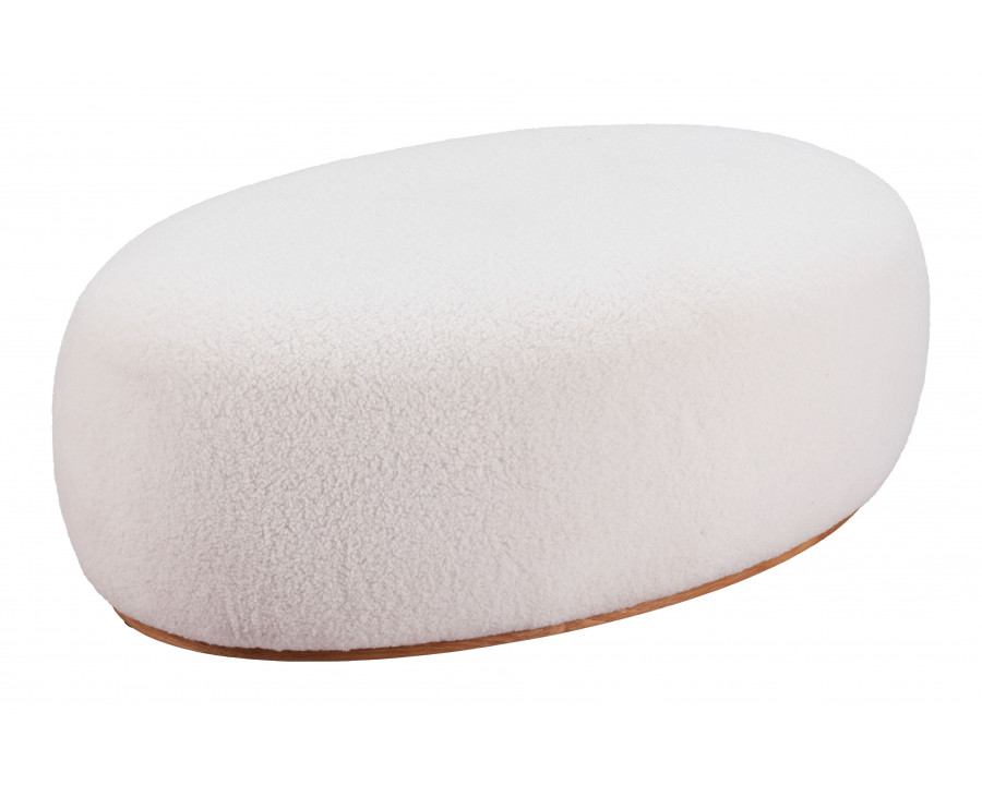 ZUO Amber Ottoman - Cream