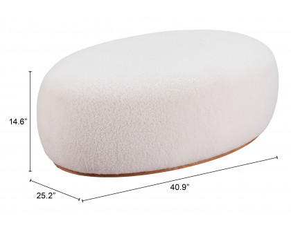 ZUO Amber Ottoman - Cream