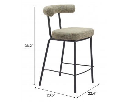 ZUO - Kede Counter Stool in Green Tweed