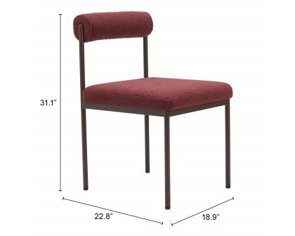 ZUO Livorno Dining Chair - Red/Bronze