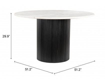 ZUO Izola Dining Table - White/Black