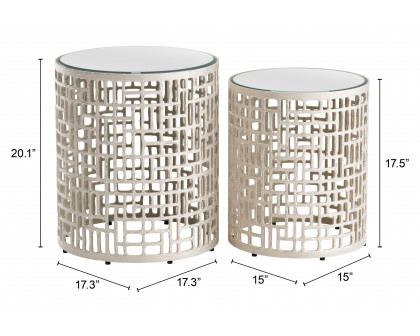 ZUO - Reden Side Table Set (2-Piece) in Silver