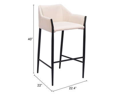 ZUO Andover Barstool - Beige