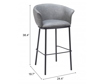 ZUO Garston Barstool - Gray