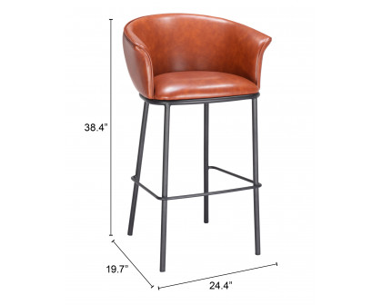 ZUO Garston Barstool - Brown