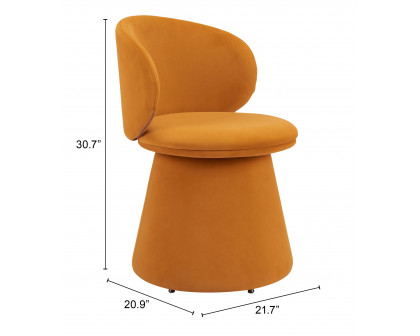 ZUO - Oblic Swivel Dining Chair in Orange