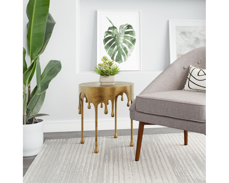 ZUO - Drip Side Table in Antique Brass