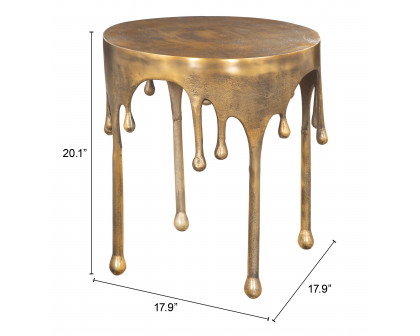 ZUO - Drip Side Table in Antique Brass