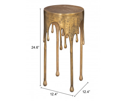 ZUO - Drip Accent Table in Antique Brass