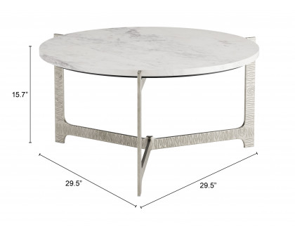 ZUO™ Barmas Coffee Table - White/Silver