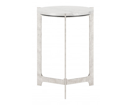 ZUO™ Barmas Side Table - White/Silver