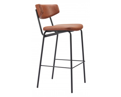 ZUO Charon Barstool (Set of 2) - Vintage Brown