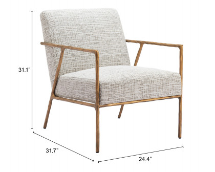 ZUO™ Norrebro Accent Chair - Beige Frost