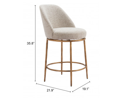 ZUO - Nordhavn Swivel Counter Stool