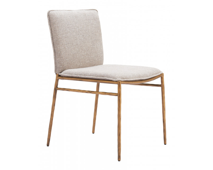 ZUO - Nordvest Dining Chair in Beige/Gold