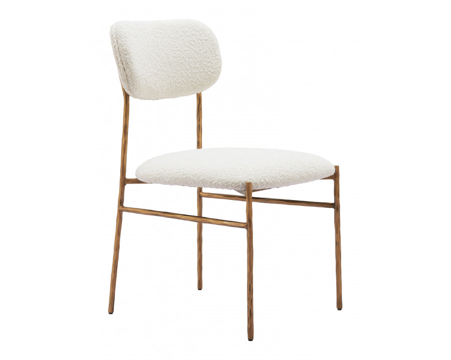 ZUO - Sydhavnen Dining Chair in Cream/Gold