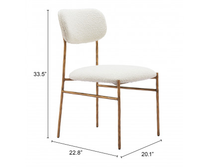 ZUO - Sydhavnen Dining Chair in Cream/Gold