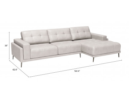 ZUO Bliss Right Facing Chaise Sectional - Beige