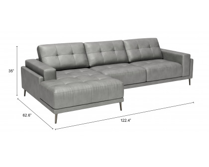 ZUO Bliss Left Facing Chaise Sectional - Gray