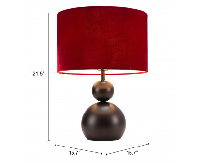 ZUO - Shobu Table Lamp in Red