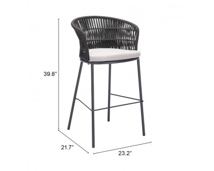 ZUO Freycinet Barstool - Black