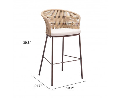 ZUO Freycinet Barstool - Natural