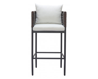 ZUO - Palm Paradise Barstool in Gray