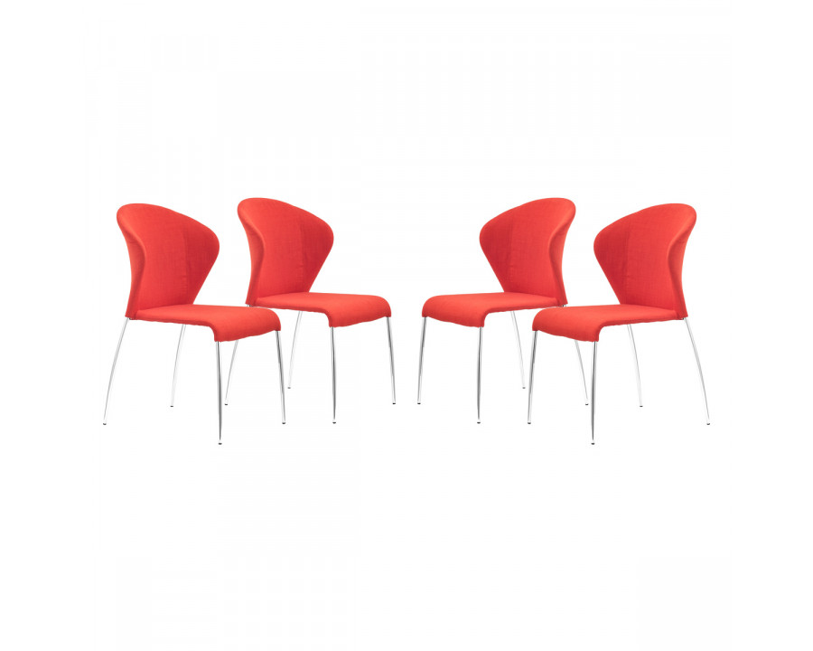 ZUO Oulu Dining Chair (Set Of 4) - Tangerine/Silver