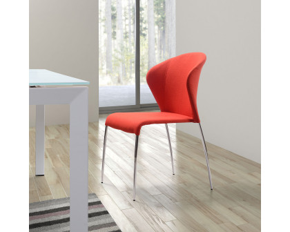 ZUO Oulu Dining Chair (Set Of 4) - Tangerine/Silver