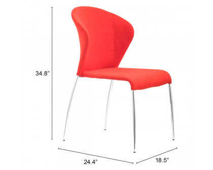 ZUO Oulu Dining Chair (Set Of 4) - Tangerine/Silver