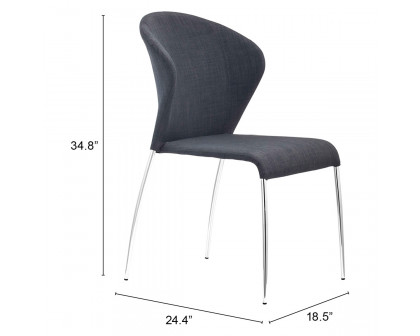 ZUO Oulu Dining Chair (Set Of 4) - Graphite/Silver