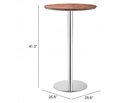 ZUO - Bergen Bar Table in Brown/Silver