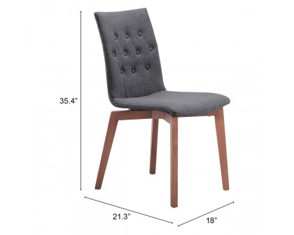 ZUO Orebro Dining Chair (Set Of 2) - Graphite/Brown