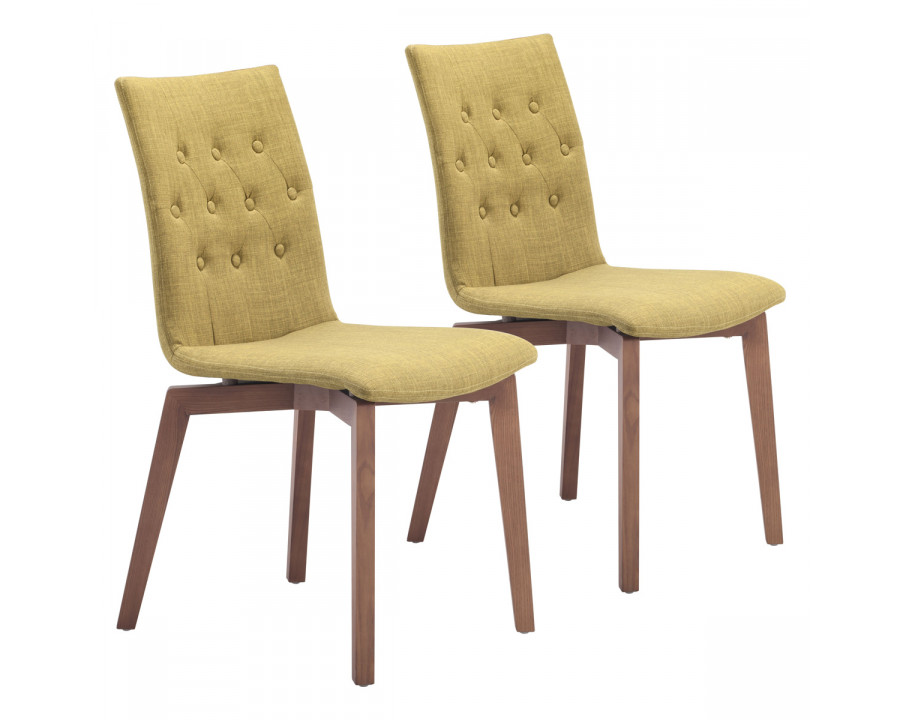 ZUO Orebro Dining Chair (Set Of 2) - Pea Green/Brown