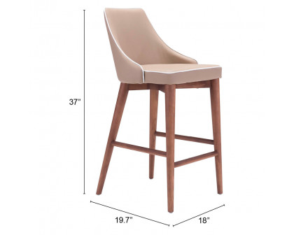 ZUO Moor Counter Chair - Beige/Brown