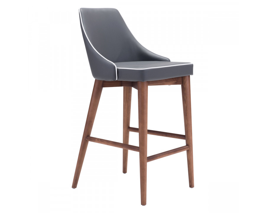 ZUO Moor Counter Chair - Dark Gray/Brown