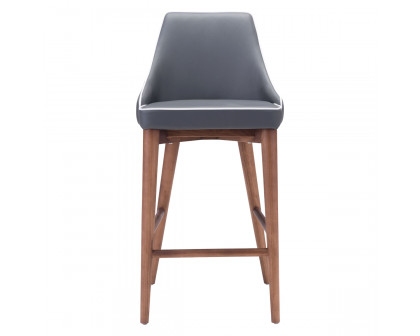 ZUO Moor Counter Chair - Dark Gray/Brown